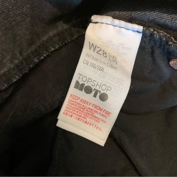 Topshop Moto Mom Black Pieced Jeans 28 - Picture 6 of 9
